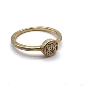 Baublebar Women's Personalized Gold Monogram‎ Circle Ring Sterling  Size 7
